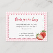 Pink Gingham Strawberry-Books for Baby Cards エンクロージャーカード (正面)