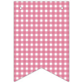 Pink Gingham Sweet One Girl 1st Birthday Party バンティングフラッグ (第2の旗)