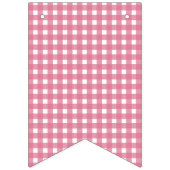 Pink Gingham Sweet One Girl 1st Birthday Party バンティングフラッグ (第1の旗)