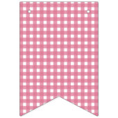 Pink Gingham Sweet One Girl 1st Birthday Party バンティングフラッグ (第3の旗)