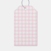 Pink Gingham Teddy Bear Beary First Birthday ギフトタグ (裏面)