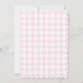 Pink Gingham Teddy Bear Beary First Birthday 招待状 (裏面)