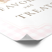 Pink Gingham Teddy Bear Favors & Treats ポスター (角)