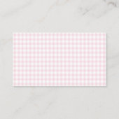 Pink Gingham Teddy Bear Neutral Baby Shower エンクロージャーカード (裏面)