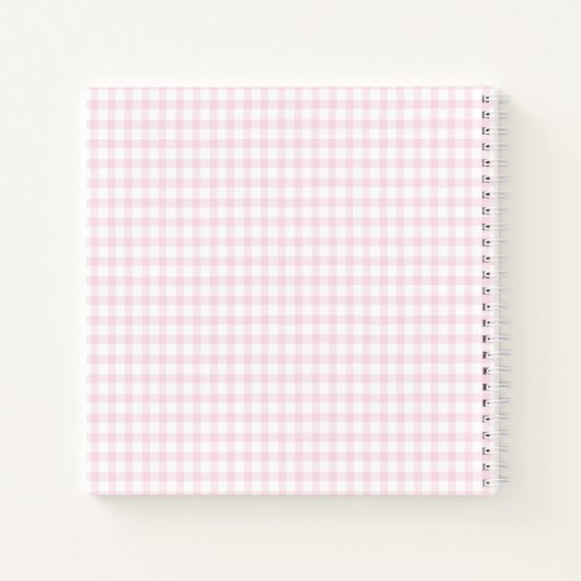 Pink Gingham Teddy Bear Neutral Baby Shower ノートブック (裏面)