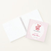 Pink Gingham Teddy Bear Neutral Baby Shower ノートブック (内部)