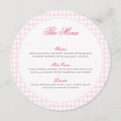Pink Gingham Teddy Bear Neutral Baby Shower メニュー (正面)