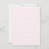 Pink Gingham Teddy Bear Neutral Baby Shower 招待状 (裏面)