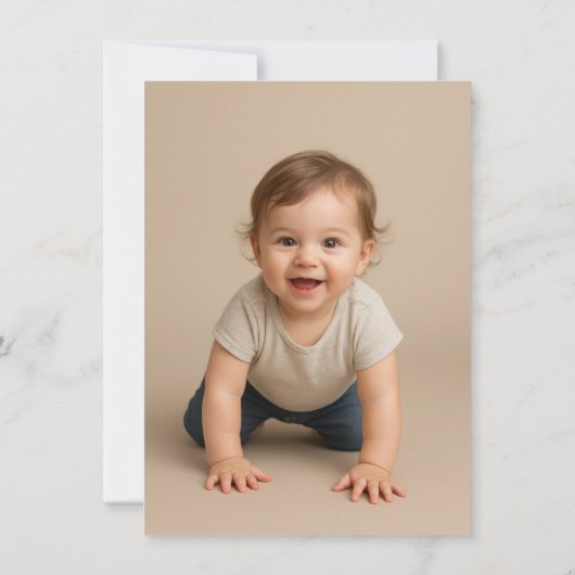 Pink Gingham Teddy Bear Neutral Baby Shower 招待状 (裏面)