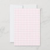 Pink Gingham Teddy Bear Neutral Baby Shower 招待状 (裏面)
