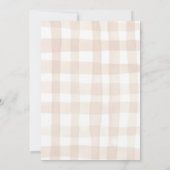 Pink Gingham Watercolor Goose Girl Baby Shower 招待状 (裏面)