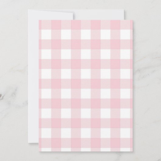 Pink Gingham Watermelon First Birthday Invitation 招待状 (裏面)