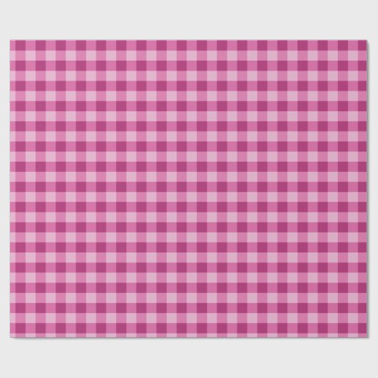 Pink Gingham Wrapping Paper Cute Gift Wrap ラッピングペーパー (フラット)