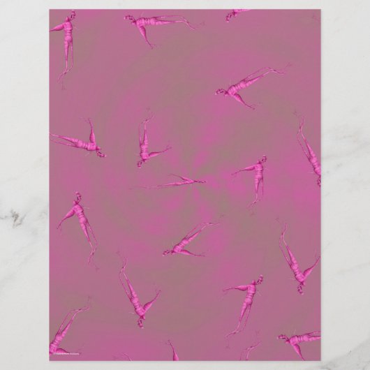 Pink Ginseng Man Scrapbook Paper 2-Sided Page (裏面)