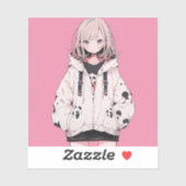 Pink Girl | 東京娘 GenerartiveAI シール (シート)