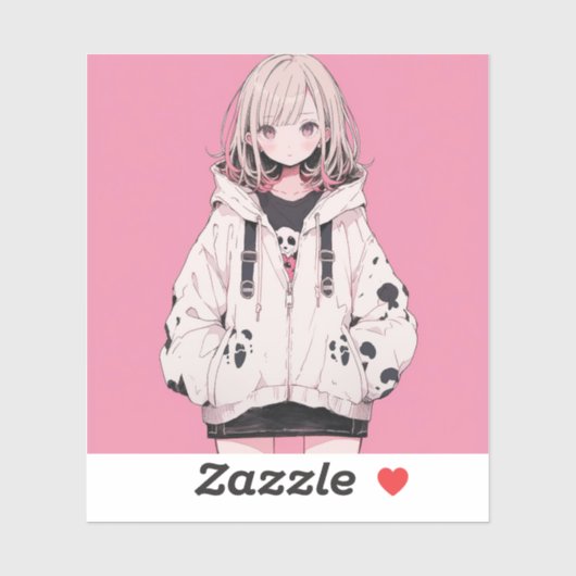 Pink Girl | 東京娘 GenerartiveAI シール (シート)