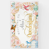 Pink Girl 1st Birthday, Alice Onederlandをテーマにした 横断幕 (縦)