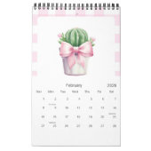 Pink Girl 2026 small Calendar カレンダー (2月 2026)