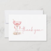 Pink Girl A Tini One Is On The Way Chic Neutral サンキューカード (正面)
