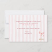 Pink Girl A Tini One Is On The Way Chic Neutral サンキューカード (裏面)