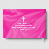 Pink Girl Baby Baptism Christening Guest Book ゲストブック (裏面)