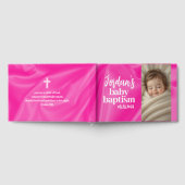 Pink Girl Baby Baptism Christening Guest Book ゲストブック (全面)