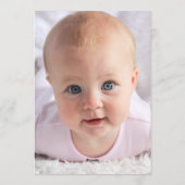 Pink Girl Baptism Photo in Rose Gold Floral Wreath 招待状 (裏面)