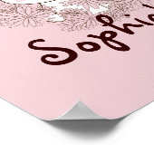 Pink Girl BFF Cute Cartoon Kitten and Bunny Kids ポスター (角)