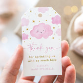 Pink Girl Cloud Stars Baby Sprinkle ギフトタグ