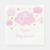 Pink Girl Cloud Stars Baby Sprinkle スタンダードランチョンナプキン (正面)