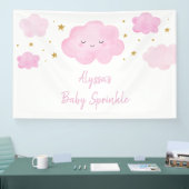 Pink Girl Cloud Stars Baby Sprinkle 横断幕 (トレードショー)