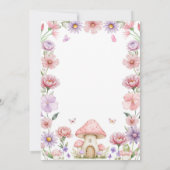 Pink Girl Floral Fairy First 1st Birthday 招待状 (裏面)