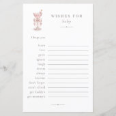 Pink Girl Little Tini Wishes For Baby Advice Card (正面)
