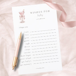 Pink Girl Little Tini Wishes For Baby Advice Card