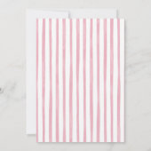 Pink Girl Quirky Stripes Christmas Bridal Shower 招待状 (裏面)