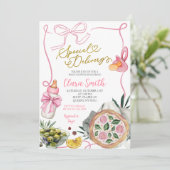 Pink Girl Special Delivery Italian Baby Shower 招待状 (スタンド正面)