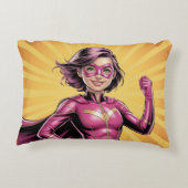 Pink Girl Superhero Birthday Party アクセントクッション (裏面)