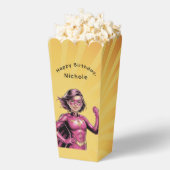 Pink Girl Superhero Birthday Party  フェイバーボックス (はじけた状態)