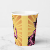 Pink Girl Superhero Birthday Party 紙コップ (左)