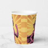 Pink Girl Superhero Birthday Party 紙コップ (右)