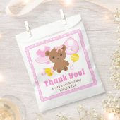 Pink Girl Teddy Bear Clothes Birthday フェイバーバッグ (クリップ留めされた状態)