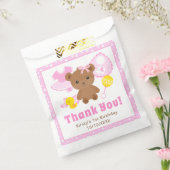 Pink Girl Teddy Bear Clothes Birthday フェイバーバッグ (封をした状態)