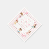 Pink Girls Bow Tutu Ballerina 1st Birthday スタンダードカクテルナプキン (角)
