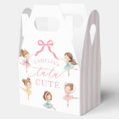 Pink Girls Bow Tutu Ballerina 1st Birthday フェイバーボックス (オープン)