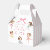 Pink Girls Bow Tutu Ballerina 1st Birthday フェイバーボックス (正面サイド)