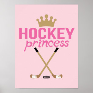 Pink Girls Hockey Princess Hockey Sticks ポスター