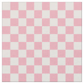 Pink Girly Checker Checkerboard Checkered Retro ファブリック (クローズアップ)