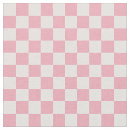 Pink Girly Checker Checkerboard Checkered Retro ファブリック