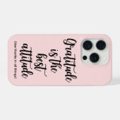 Pink Girly Gratitude iPhone 15 Phone Case iPhoneケース (裏面横)