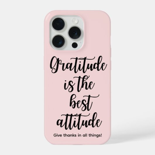 Pink Girly Gratitude iPhone 15 Phone Case iPhoneケース (裏面)